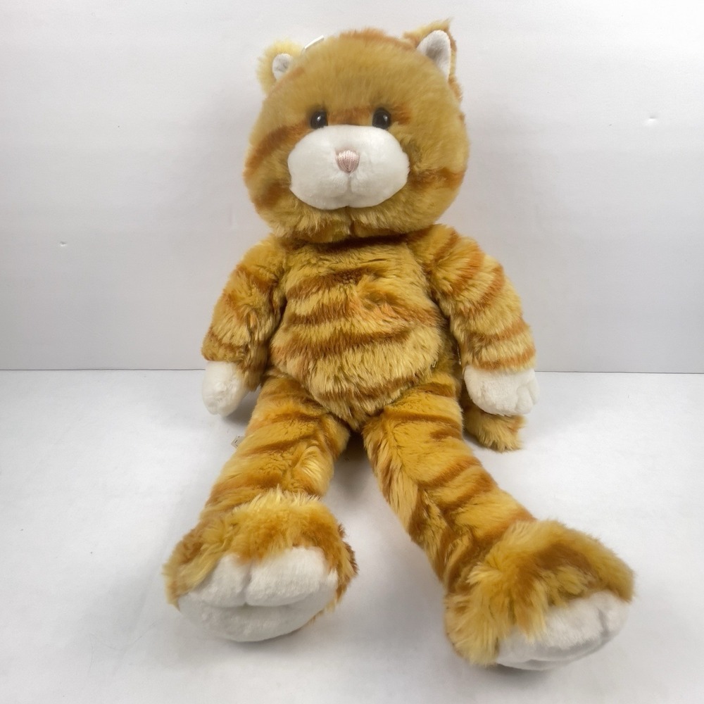 Vintage Build A Bear Workshop Tabby Kitty Orange Striped Cat Stuffed Animal 17"